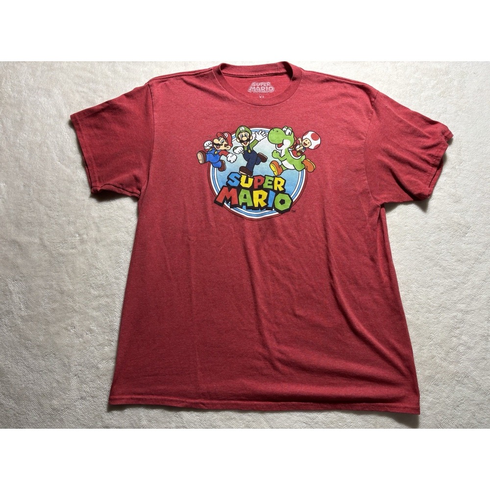Super Mario World T Shirt Men's Size XL Mario Luigi Yoshi Toad
